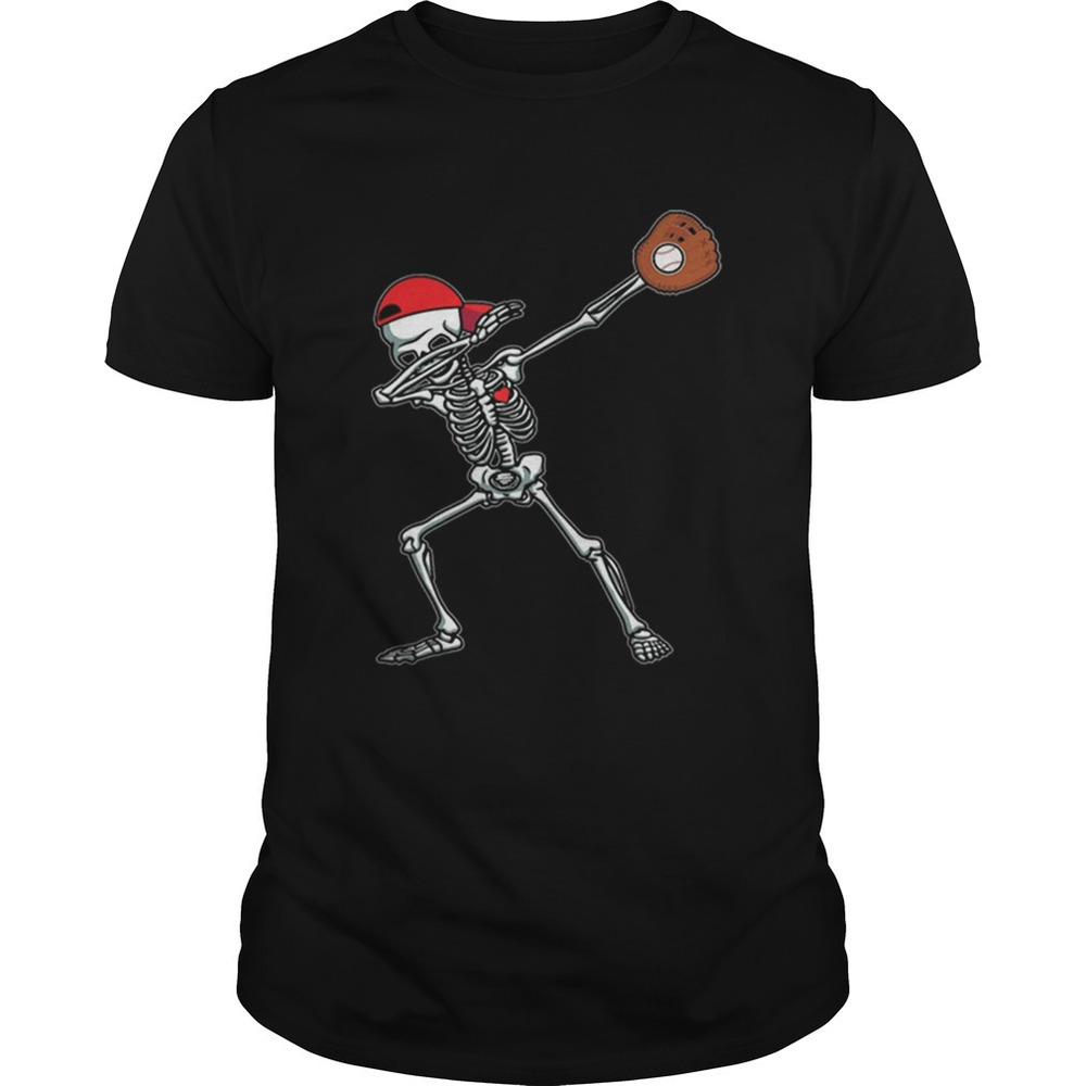 Awesome Dabbing Skeleton Baseball Funny  Gift Boys Shirt
